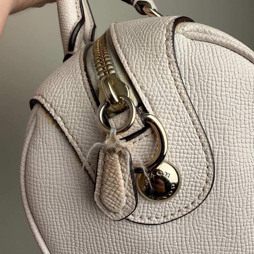 COACH Mini Bennett Satchel F57521 in Beige Leather Handbag with gold hardware - Picture 15 of 16